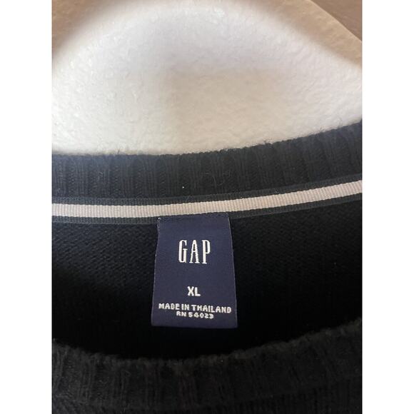 Vintage GAP Wool Blend Sweater Men’s XL Black Crew Neck Long Sleeve Y2K - Picture 5 of 6